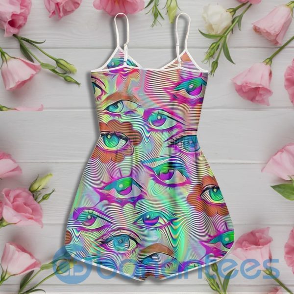 Psychedelic Eyes Pattern Rompers For Women Product Photo