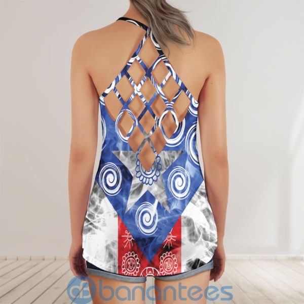 Puerto Rico Flag Casual Criss Cross Tank Top Product Photo