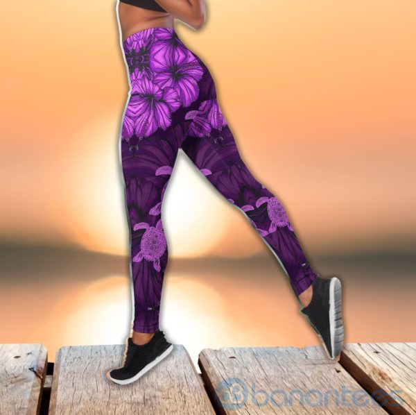 Purple Turtle Tank Top Legging Set Outfit Product Photo