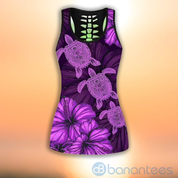 Purple Turtle Tank Top Legging Set Outfit Product Photo