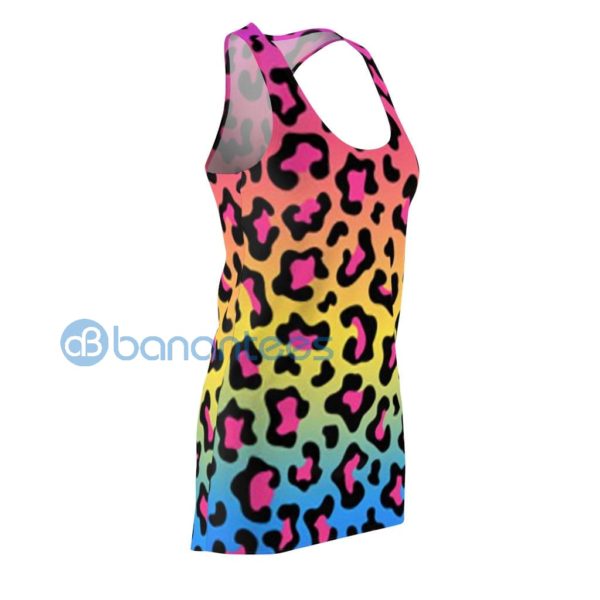 Rainbow Mix Color Leopard Full Printed Racerback Dress Product Photo