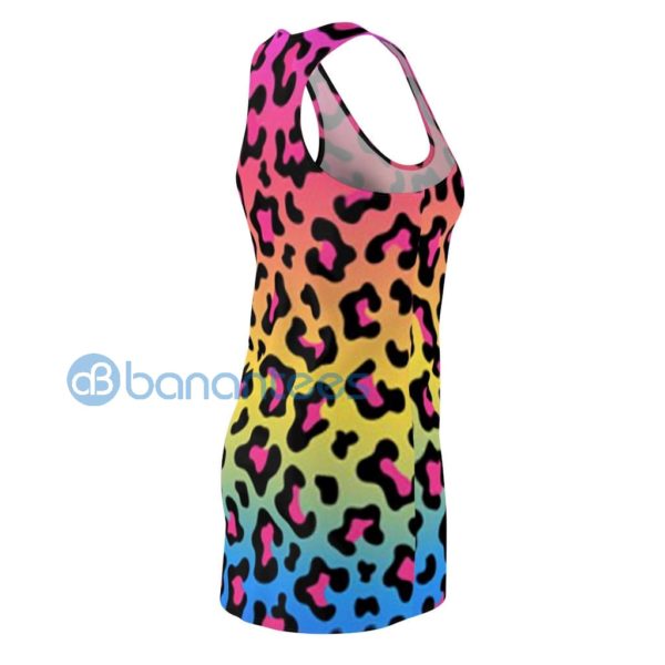 Rainbow Mix Color Leopard Full Printed Racerback Dress Product Photo