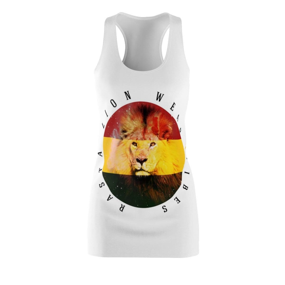 rasta-lion-vibes-white-racerback-dress-for-women-2-YfNYd.jpg Rasta Lion Vibes White Racerback Dress FOr Women Product Photo