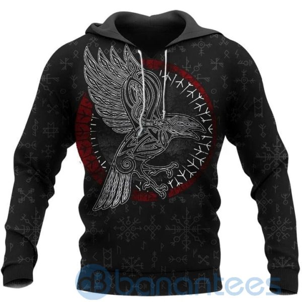 Raven Hammer Spear Odin Viking Hoodie All Over Printed 3D Hoodie Product Photo