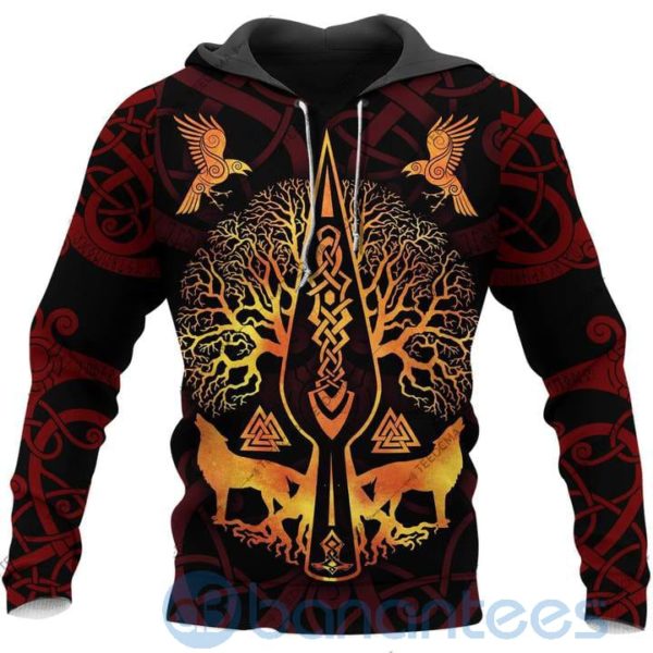 Raven Munin Fenrir Viking All Over Printed 3D Hoodie Product Photo