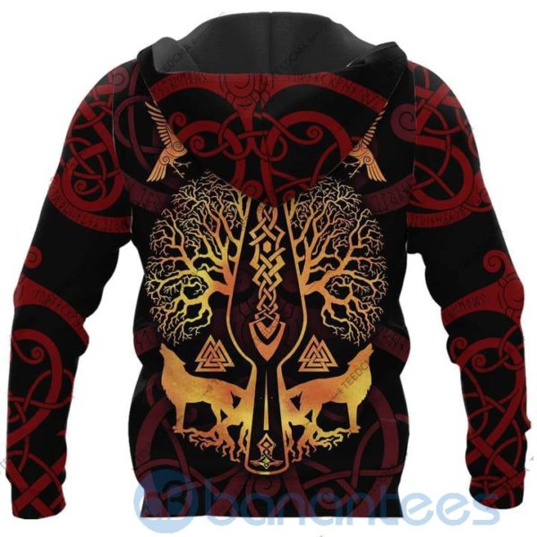 Raven Munin Fenrir Viking All Over Printed 3D Hoodie Product Photo