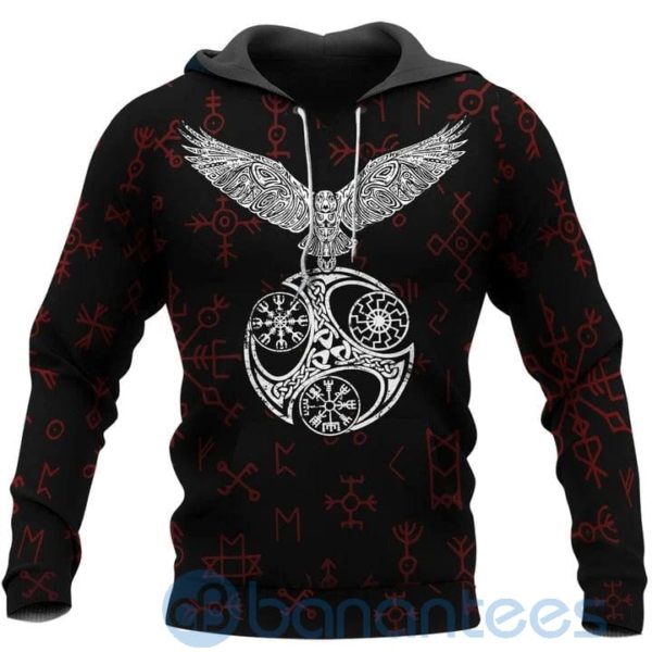 Raven With Vegvisir Viking Hoodie All Over Printed 3D Hoodie Product Photo