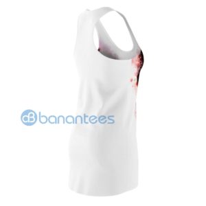 Red And Pink Butterfly Watercolor White Racerback Dress For Women Product Photo