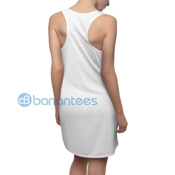 Red And Pink Butterfly Watercolor White Racerback Dress For Women Product Photo