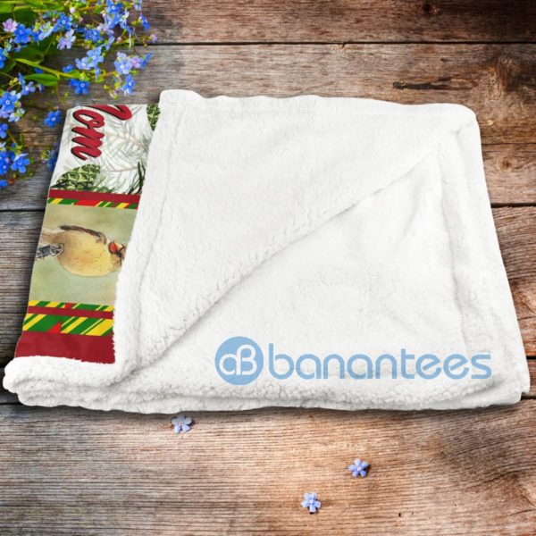 Red Cardinal To My Mom I Love You Sherpa Blanket Product Photo