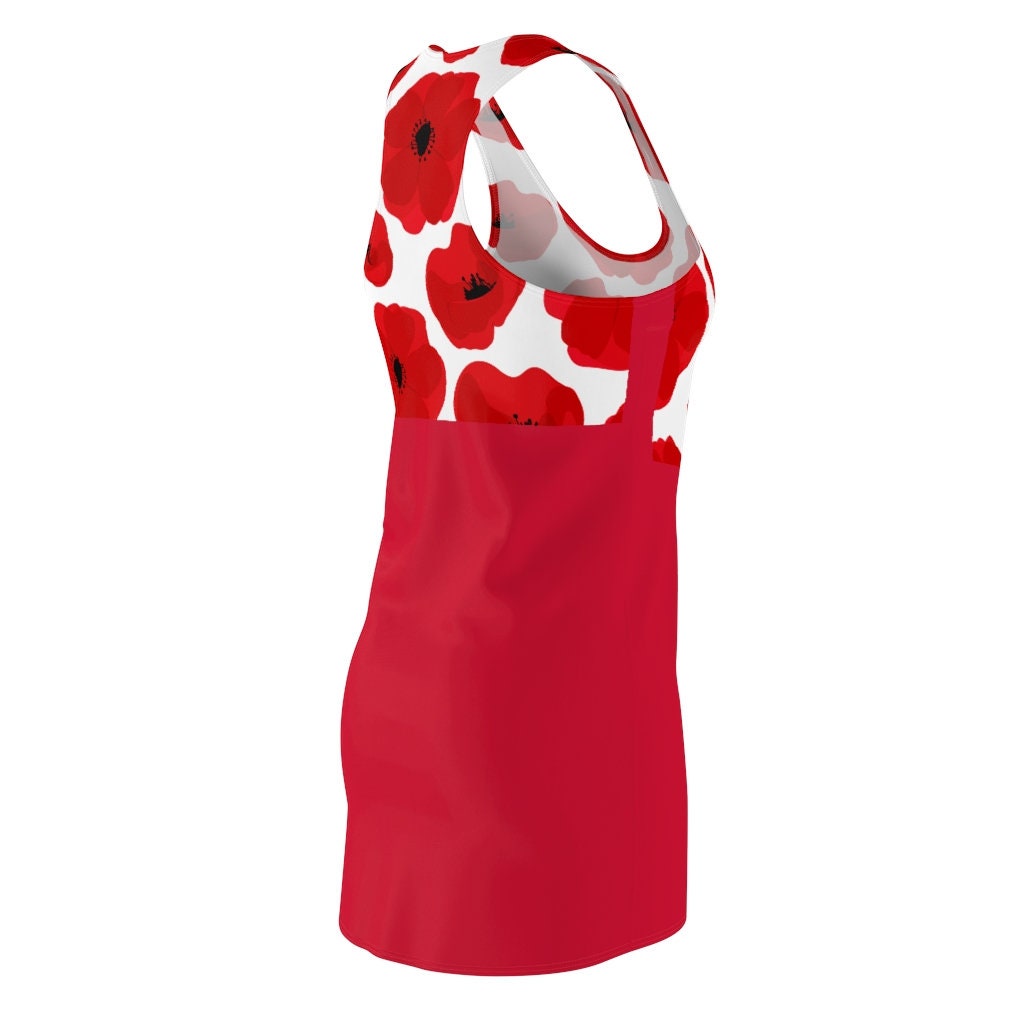 red-flowers-pattern-red-racerback-dress-4-weqQl.jpg Red Flowers Pattern Red Racerback Dress Product Photo