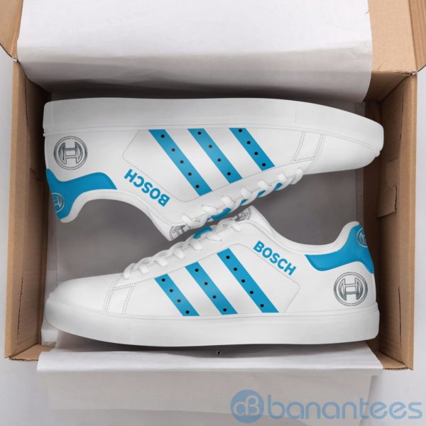 Robert Bosch Blue Striped White Low Top Skate Shoes Product Photo