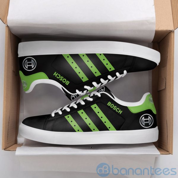 Robert Bosch Green Striped Black Low Top Skate Shoes Product Photo