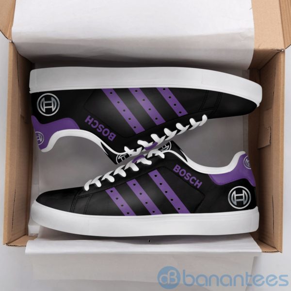 Robert Bosch Purple Striped Black Low Top Skate Shoes Product Photo