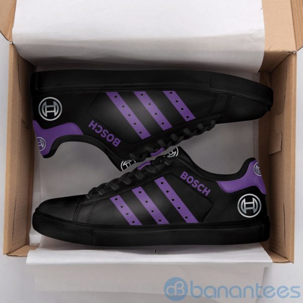 Robert Bosch Purple Striped Black Low Top Skate Shoes Product Photo