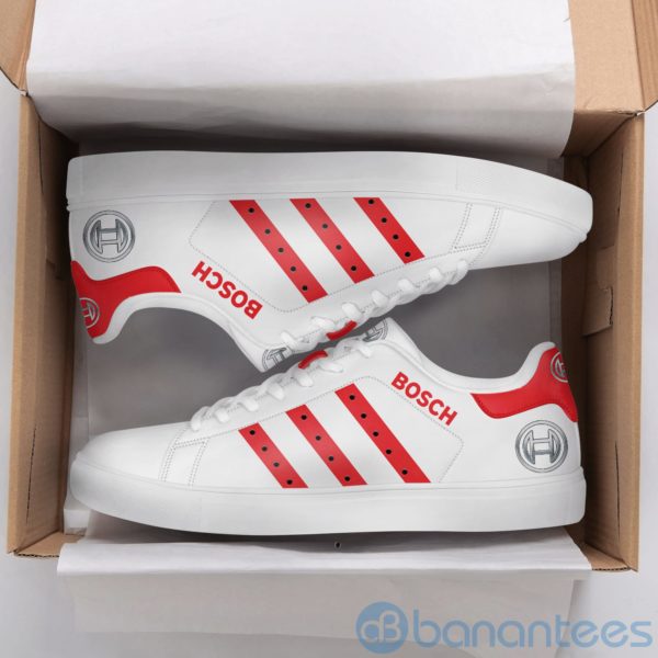 Robert Bosch Red Striped White Low Top Skate Shoes Product Photo