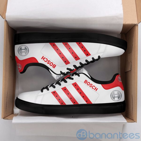 Robert Bosch Red Striped White Low Top Skate Shoes Product Photo