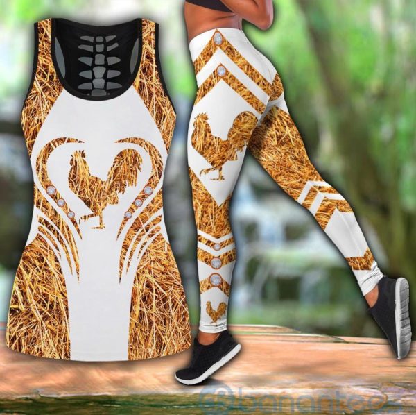 Rooster Straw Tank Top Legging Set Outfit Product Photo