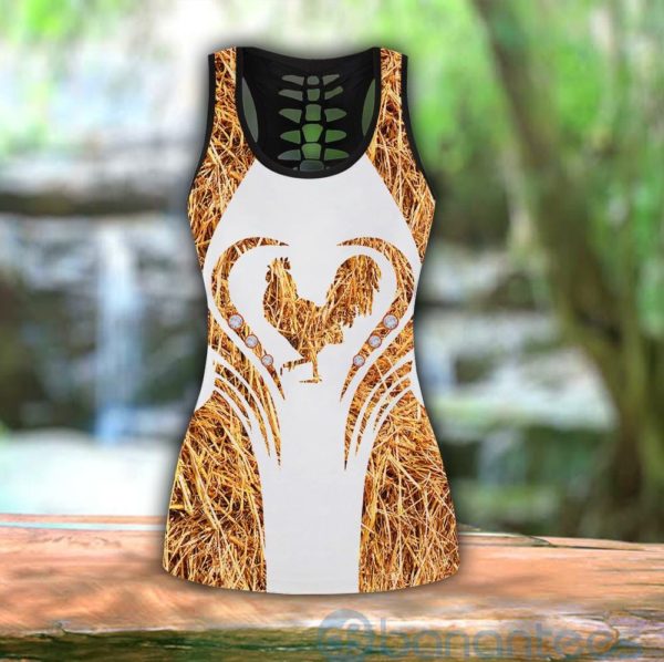 Rooster Straw Tank Top Legging Set Outfit Product Photo