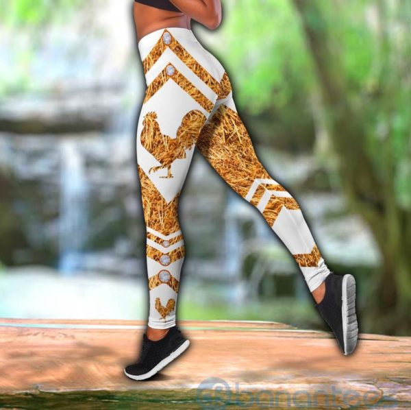 Rooster Straw Tank Top Legging Set Outfit Product Photo