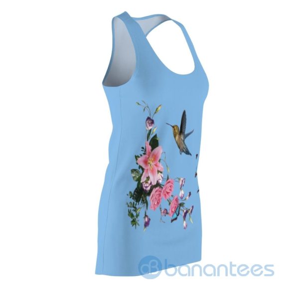 Rose Flowers Hummingbird And Butterflies Racerback Dress For Women Product Photo