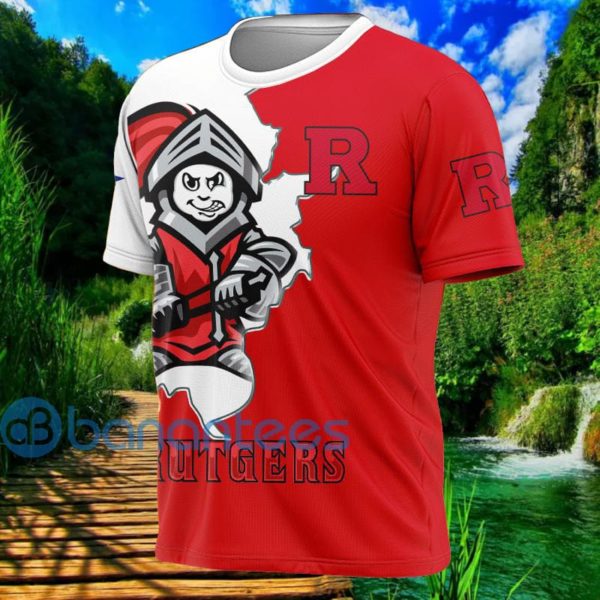 Rutgers Mascot All Over Printed 3D T Shirt Product Photo