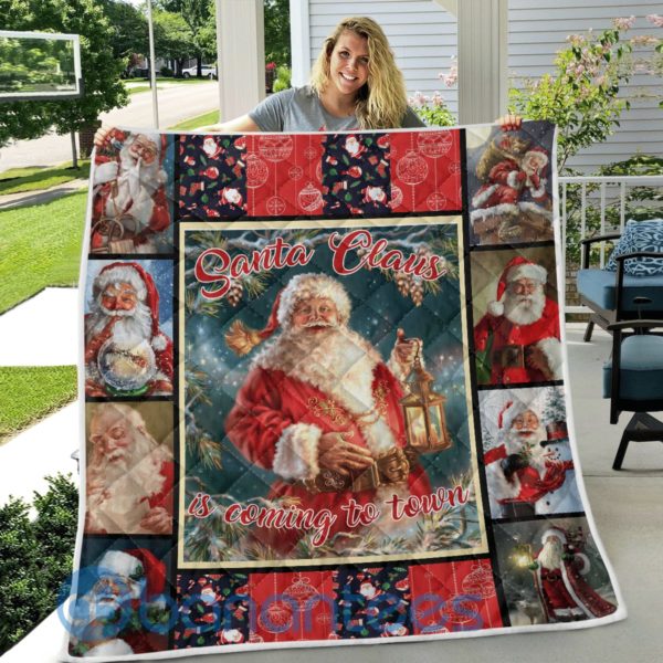 Santa Claus Is Coming To Town Christmas Quilt Blanket Product Photo