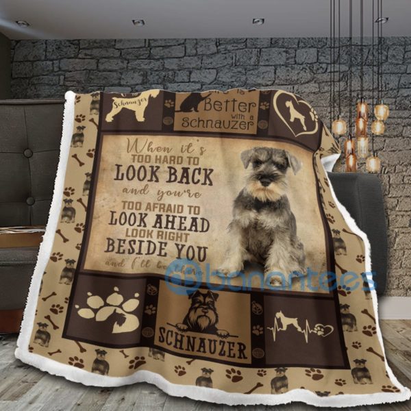 Schnauzer Dog Lif Is Better With A Schnauzer Sherpa Blanket Product Photo