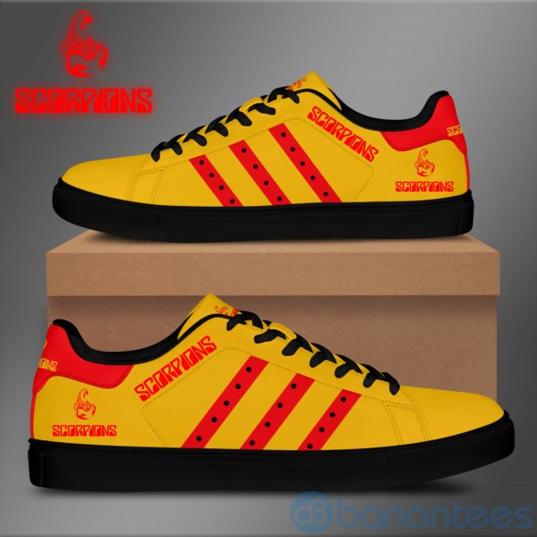 Scorpions Red Striped Yellow Low Top Skate Shoes Product Photo