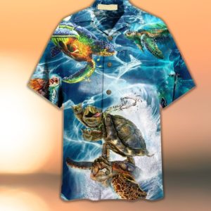 Sea Turtle Happy Summer Hawaiian Shirt Product Photo