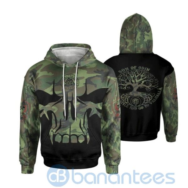 See You In Valhalla Camo Skull Viking Hoodie All Over Printed 3D Hoodie Product Photo
