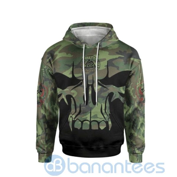 See You In Valhalla Camo Skull Viking Hoodie All Over Printed 3D Hoodie Product Photo