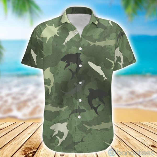 Shark Camo Hawaiian Shirt Product Photo