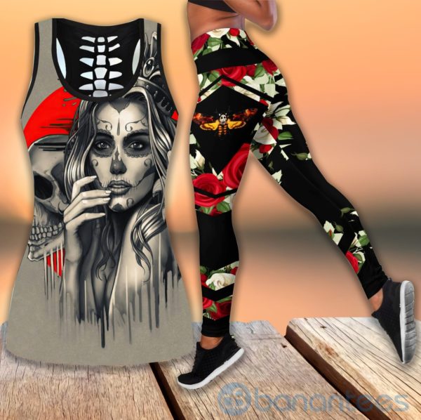 Skull Girl Tank Top Legging Set Outfit Product Photo