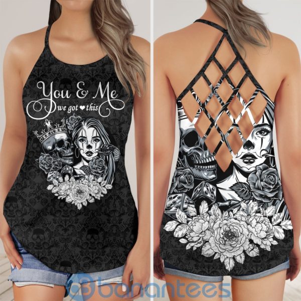 Skull Gril Rose You & Me We Got This Criss Cross Tank Top Product Photo