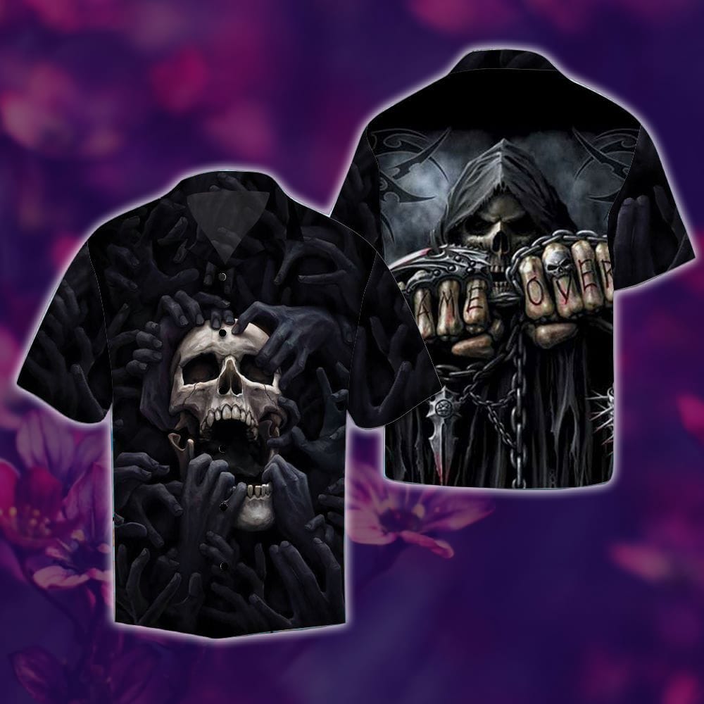 skull-shirt-skull-game-over-unisex-hawaiian-shirt-summer-hawaiian-1-D8qFM.jpg Skull Shirt Skull Game Over Unisex Hawaiian Shirt Summer Hawaiian Product Photo