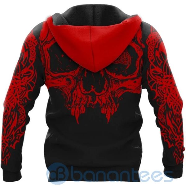 Skull Triple Horn of Odin Viking Hoodie All Over Printed 3D Hoodie Product Photo