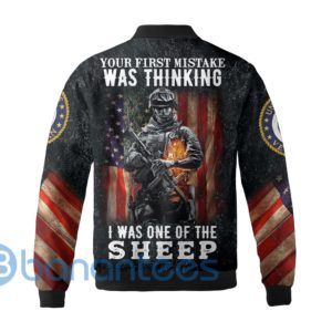 Skull United States Veteran Quilt Bomber Jacket America Flag Proud U.S Veteran Shirt Product Photo