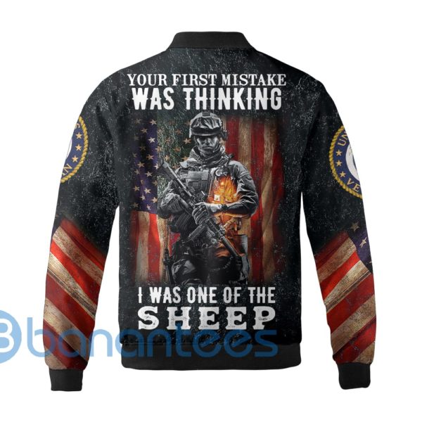 Skull United States Veteran Quilt Bomber Jacket America Flag Proud U.S Veteran Shirt Product Photo