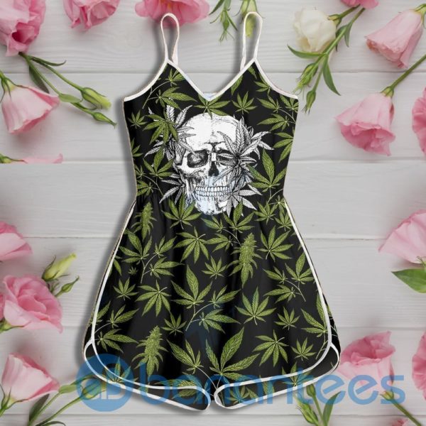 Skull Weed Leaf Rompers For Women Product Photo
