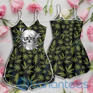 Skull Weed Leaf Rompers For Women Product Photo