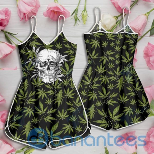 Skull Weed Leaf Rompers For Women Product Photo