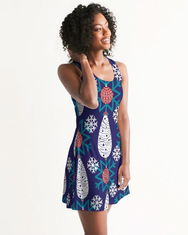 Snowflake And Christmas Decor Pattern Racerback Dress For Women Product Photo