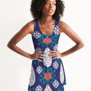 Snowflake And Christmas Decor Pattern Racerback Dress For Women Product Photo