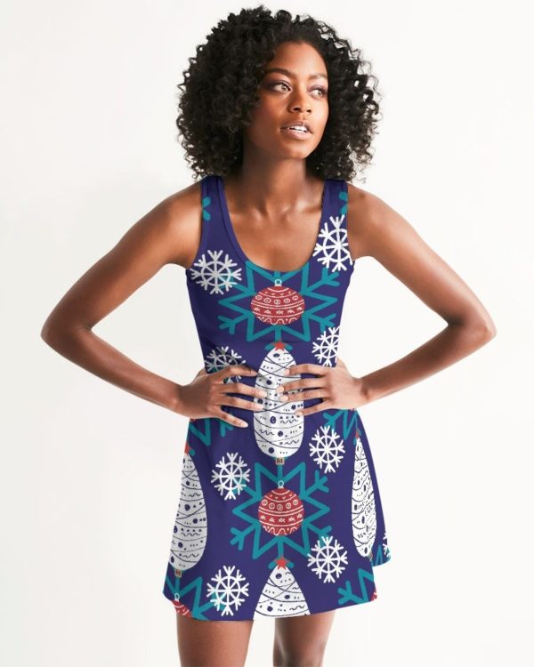 Snowflake And Christmas Decor Pattern Racerback Dress For Women Product Photo