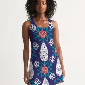 Snowflake And Christmas Decor Pattern Racerback Dress For Women Product Photo