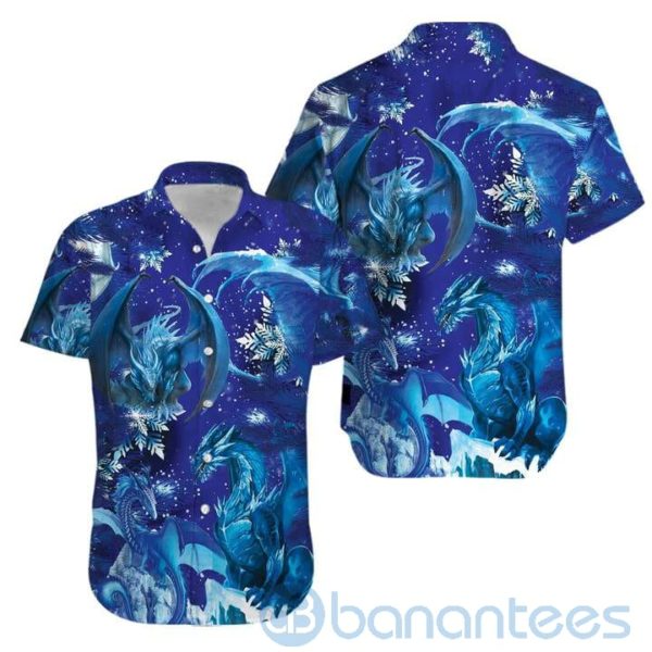Snowflakes Blue Dragon Tropical Hawaiian Shirt Product Photo