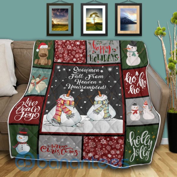 Snowman Rein Deer Christmas Quilt Blanket Product Photo