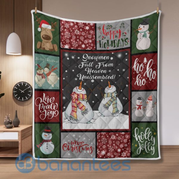 Snowman Rein Deer Christmas Quilt Blanket Product Photo