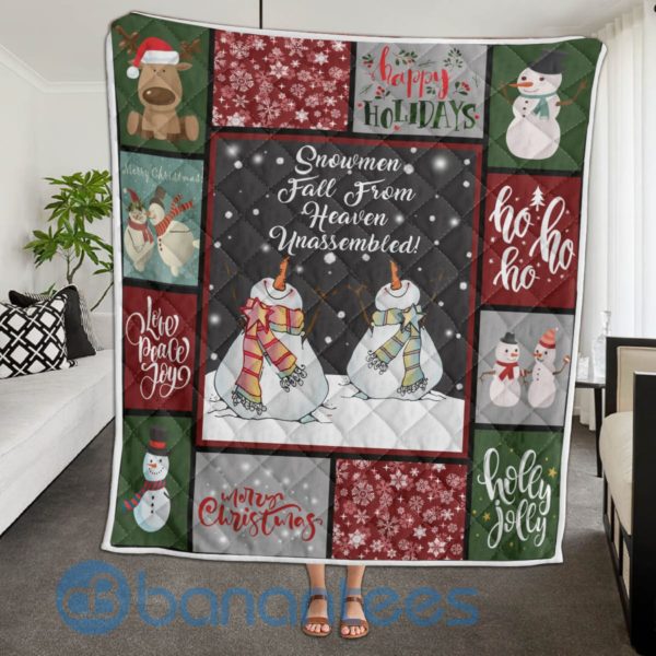 Snowman Rein Deer Christmas Quilt Blanket Product Photo